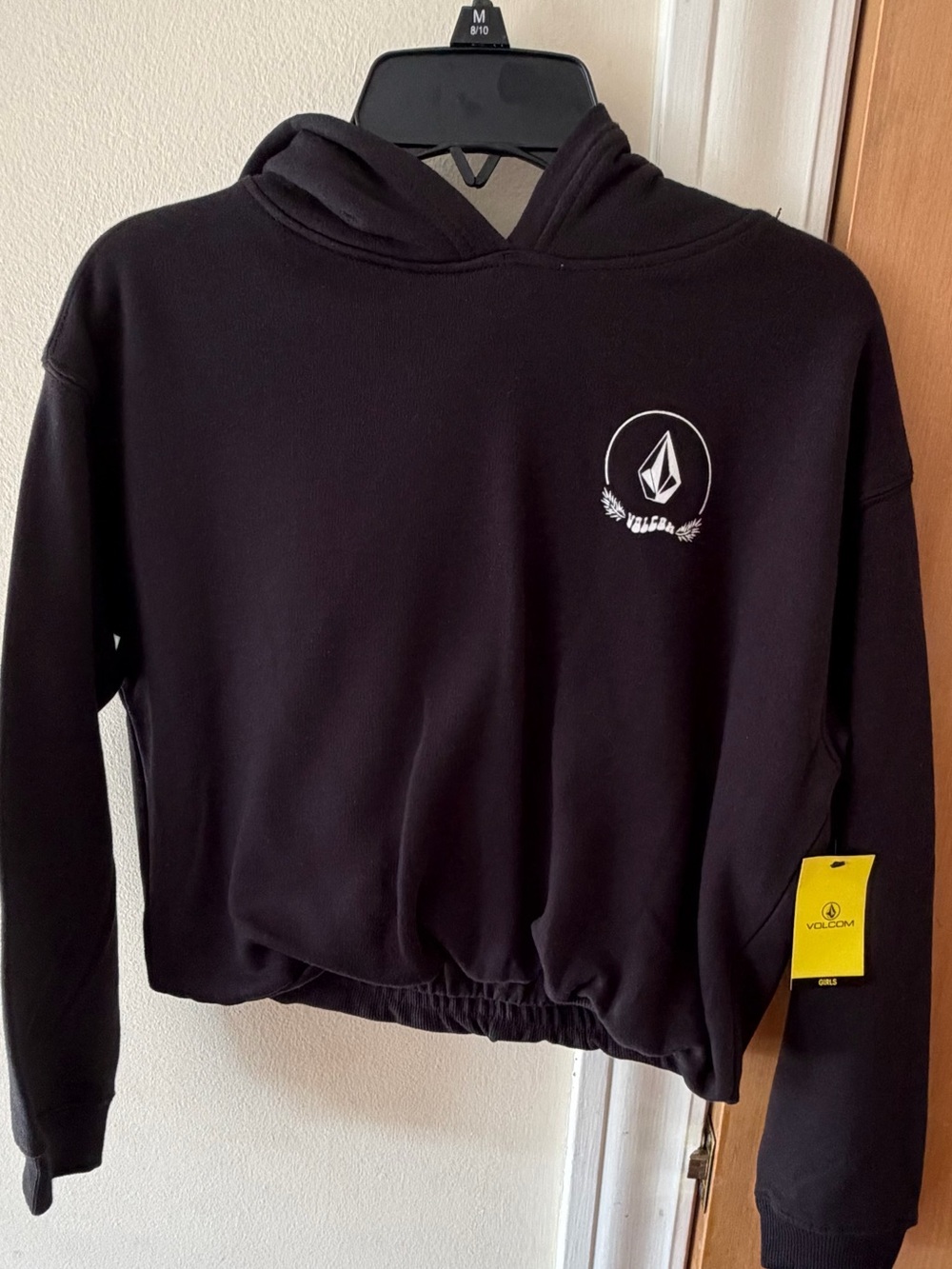 Volcom Dark Plum Pullover Hoodie with White Logo Tag